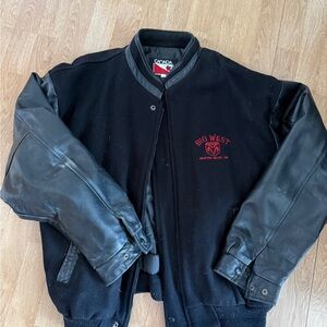 Black Leather Sleeve Jacket